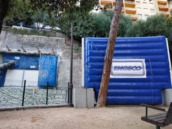 Murs Acoustiques Gonflables sur le Chantier du Grand Paris Express
